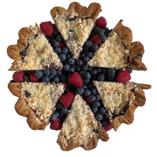 Red, White, and Blue-Berries and Cream Pie